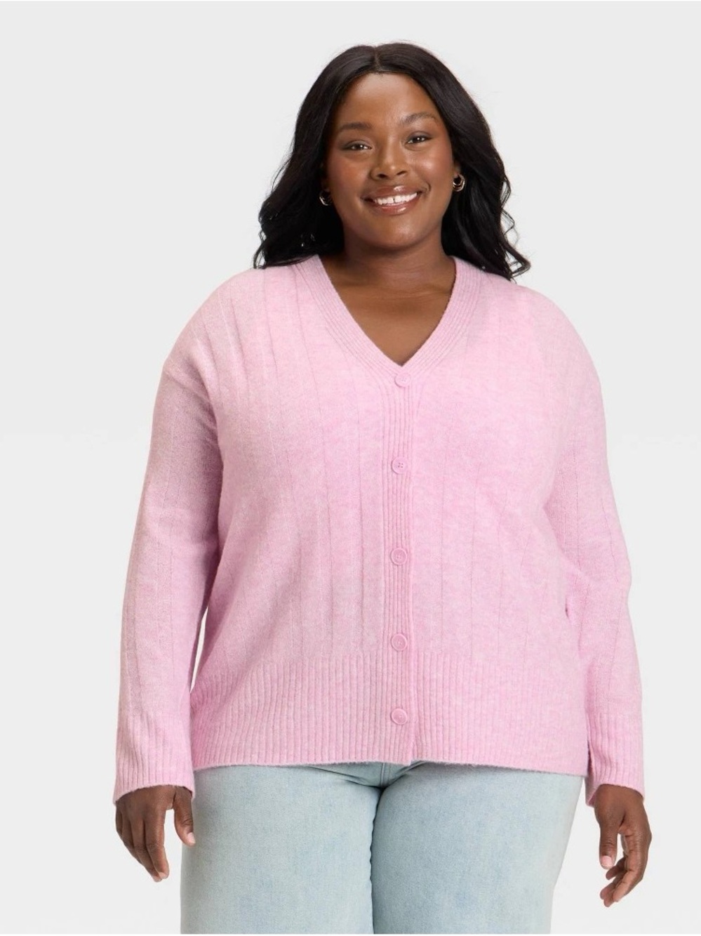 Universal Thread Pink V-Neck Button Cardigan b203